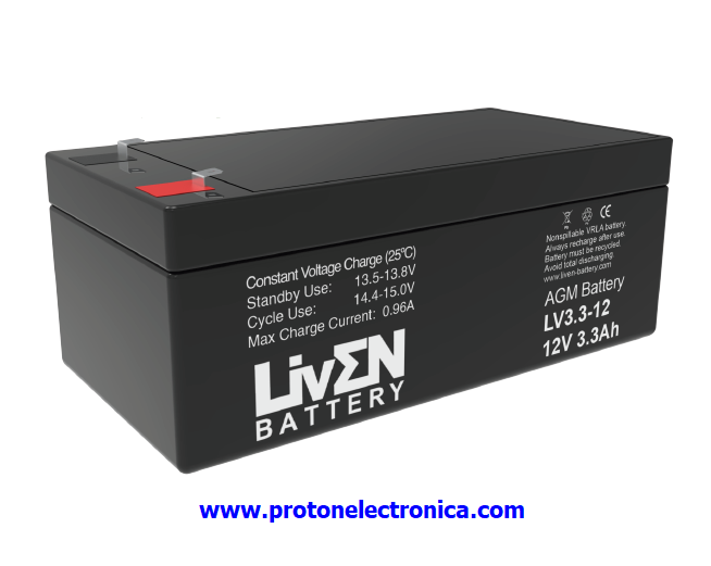 BATERIA LIVEN LV3.3-12F1 12V 3,3Ah