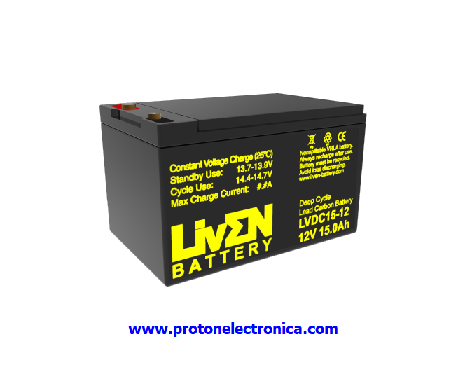 BATERIA LIVEN LVDC15-12 12V 15Ah CG CARBON GEL CICLICA